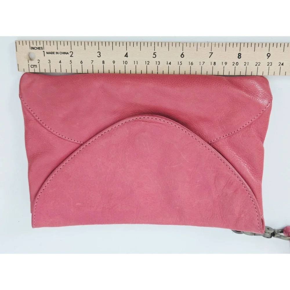OdiLynch Vintage Dublin Red Leather Wristlet‎ Bag